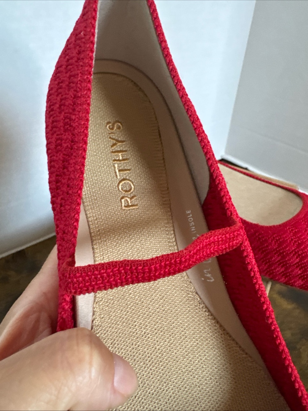 Rothy’s Women’s The Max Square Mary Jane Red Crisp Basketweave Size 10 NEW - Picture 9 of 10